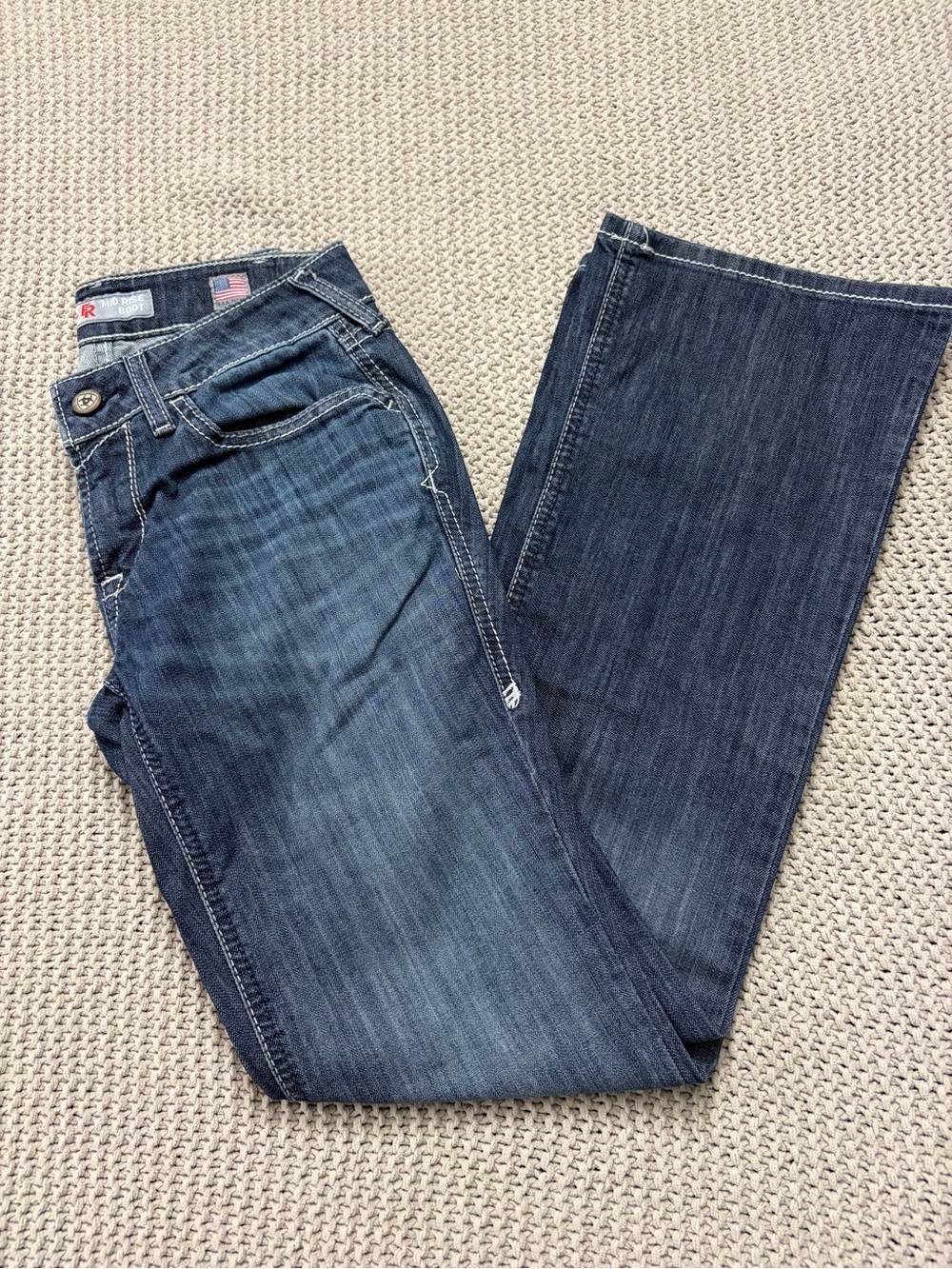 Ariat FR Women’s Blue Bootcut Jeans 26 Mid Rise Dark Wash Flame-Resistant